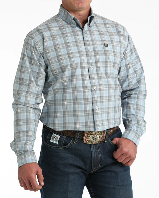 Cinch - Mens Light Blue Check Arena Shirt