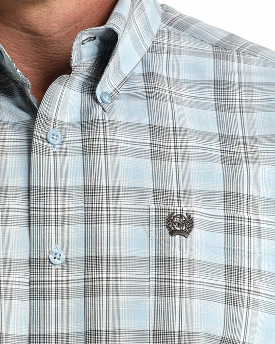 Cinch - Mens Light Blue Check Arena Shirt