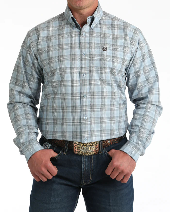 Cinch - Mens Light Blue Check Arena Shirt