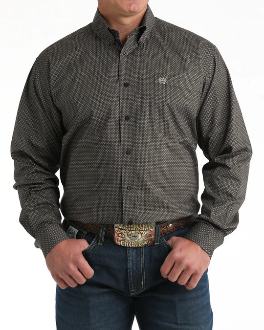 Cinch - Mens Brown Geometric Arena Shirt