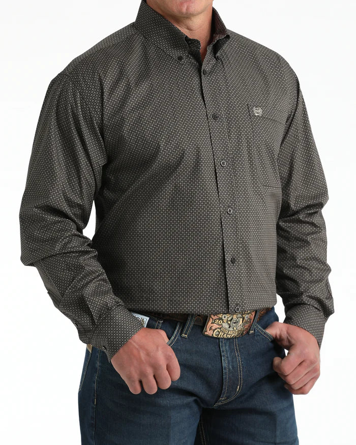 Cinch - Mens Brown Geometric Arena Shirt