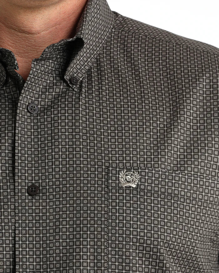 Cinch - Mens Brown Geometric Arena Shirt