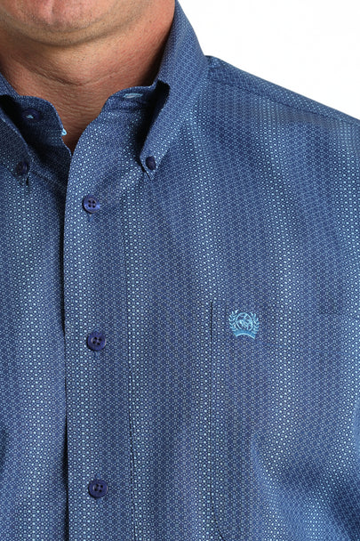 Cinch - Mens Royal Blue Weave Print Arena Shirt