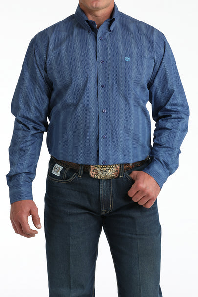 Cinch - Mens Royal Blue Weave Print Arena Shirt
