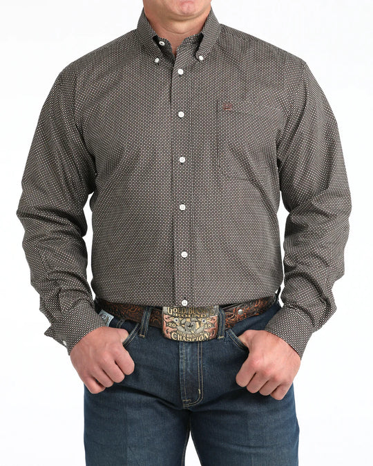 Cinch - Mens Navy/Brown Dot Arena Shirt