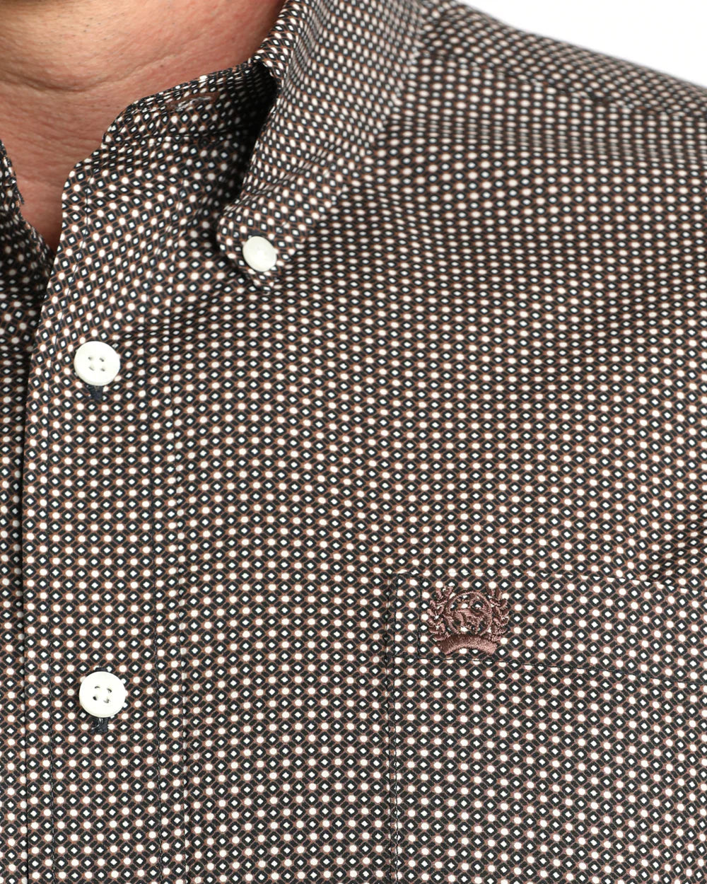 Cinch - Mens Navy/Brown Dot Arena Shirt