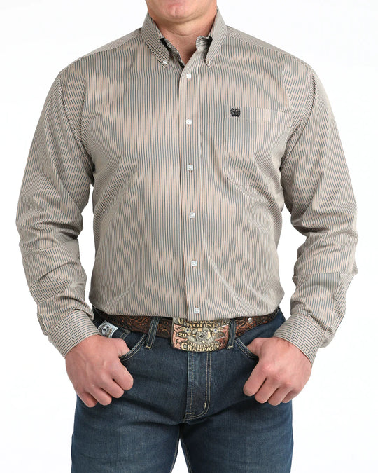 Cinch - Mens Brown Stripe Arena Shirt