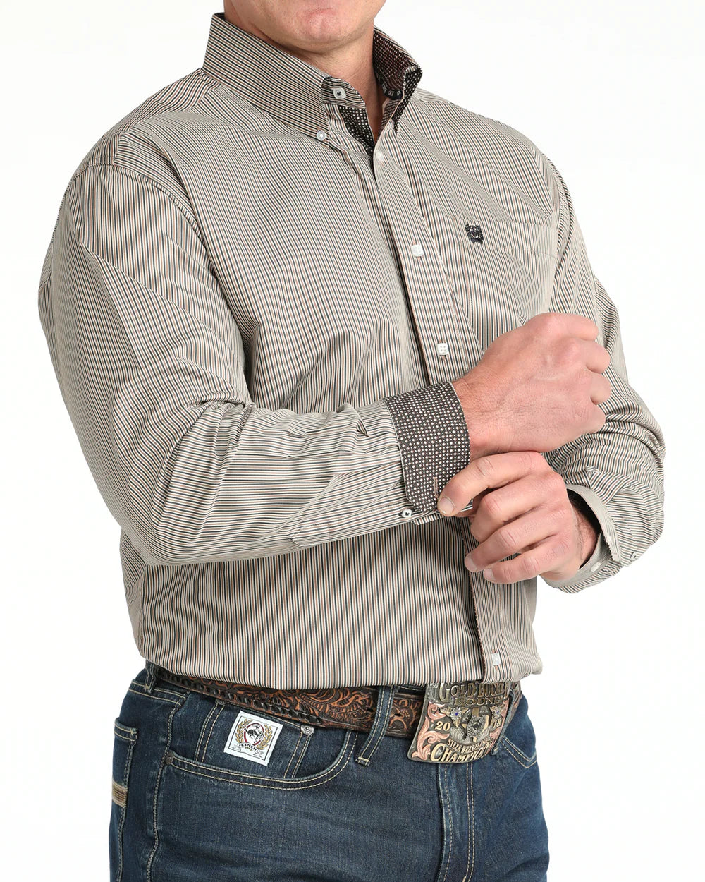Cinch - Mens Brown Stripe Arena Shirt