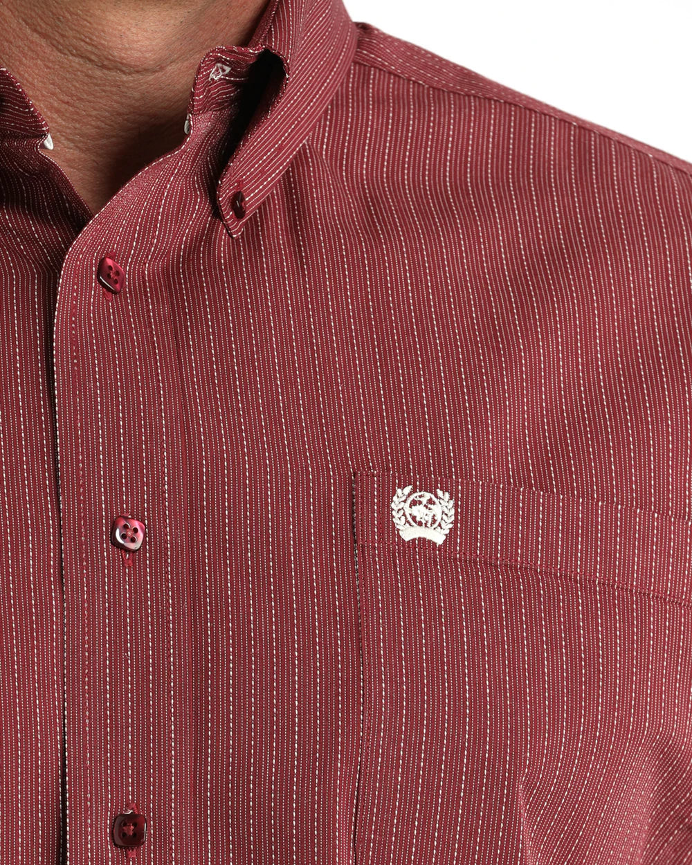 Cinch - Mens Burgundy Plain Weave Arena Shirt