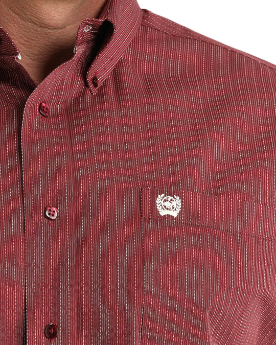 Cinch - Mens Burgundy Plain Weave Arena Shirt