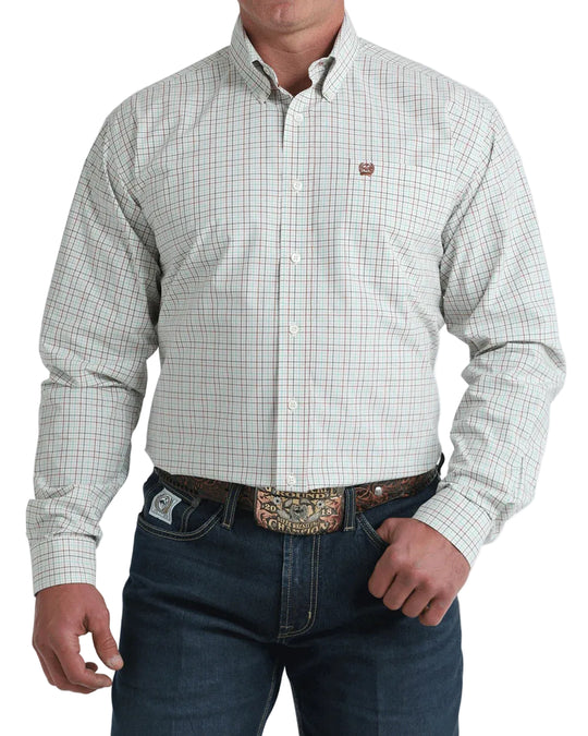 Cinch - Mens Cream Plaid Arena Shirt