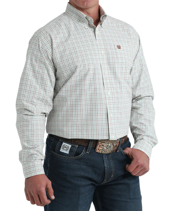 Cinch - Mens Cream Plaid Arena Shirt