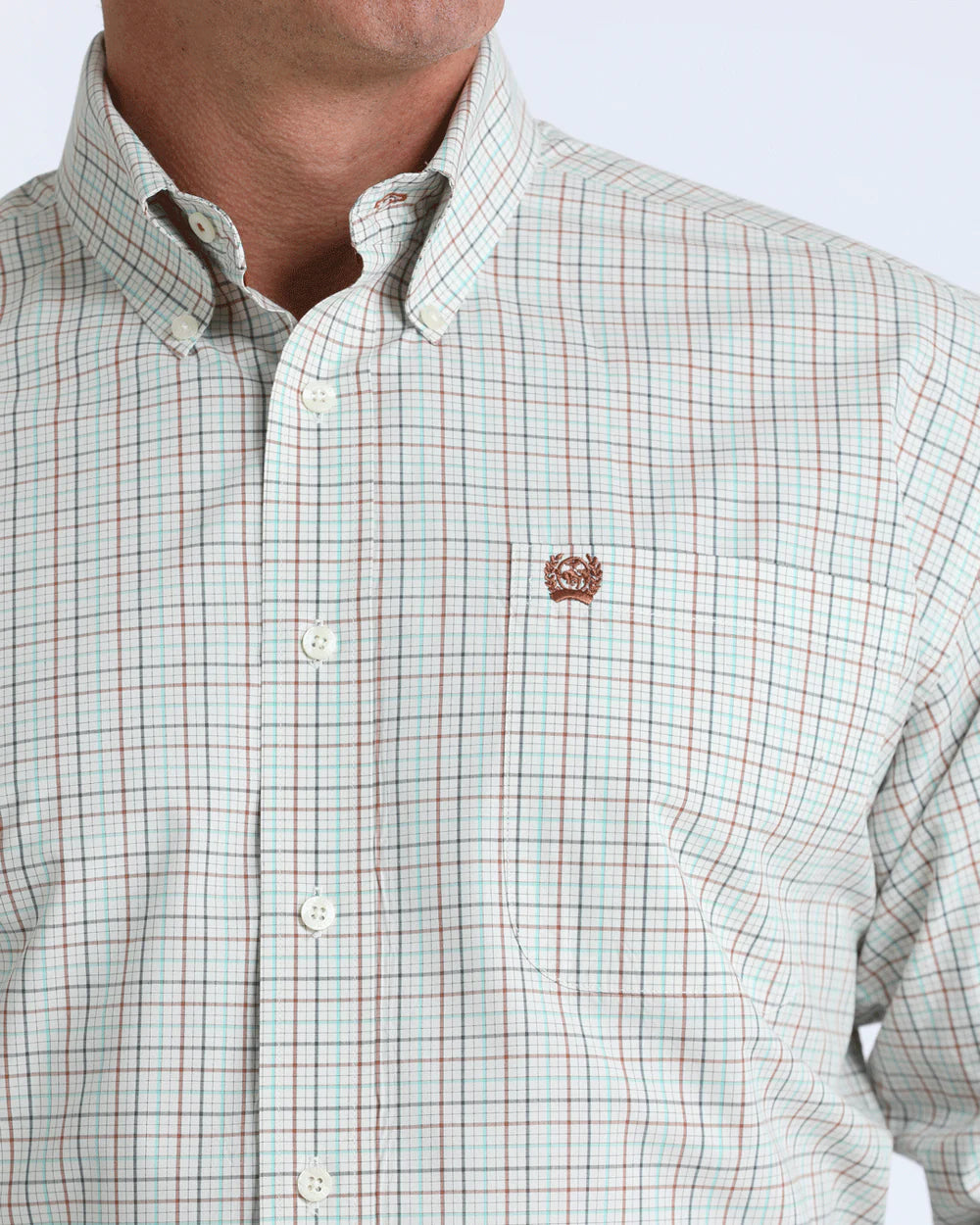 Cinch - Mens Cream Plaid Arena Shirt