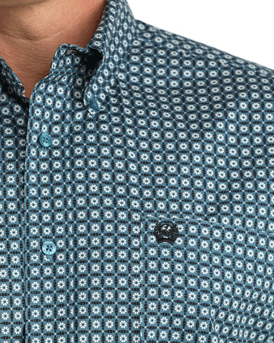 Cinch - Mens Blue Stretch Arena Shirt