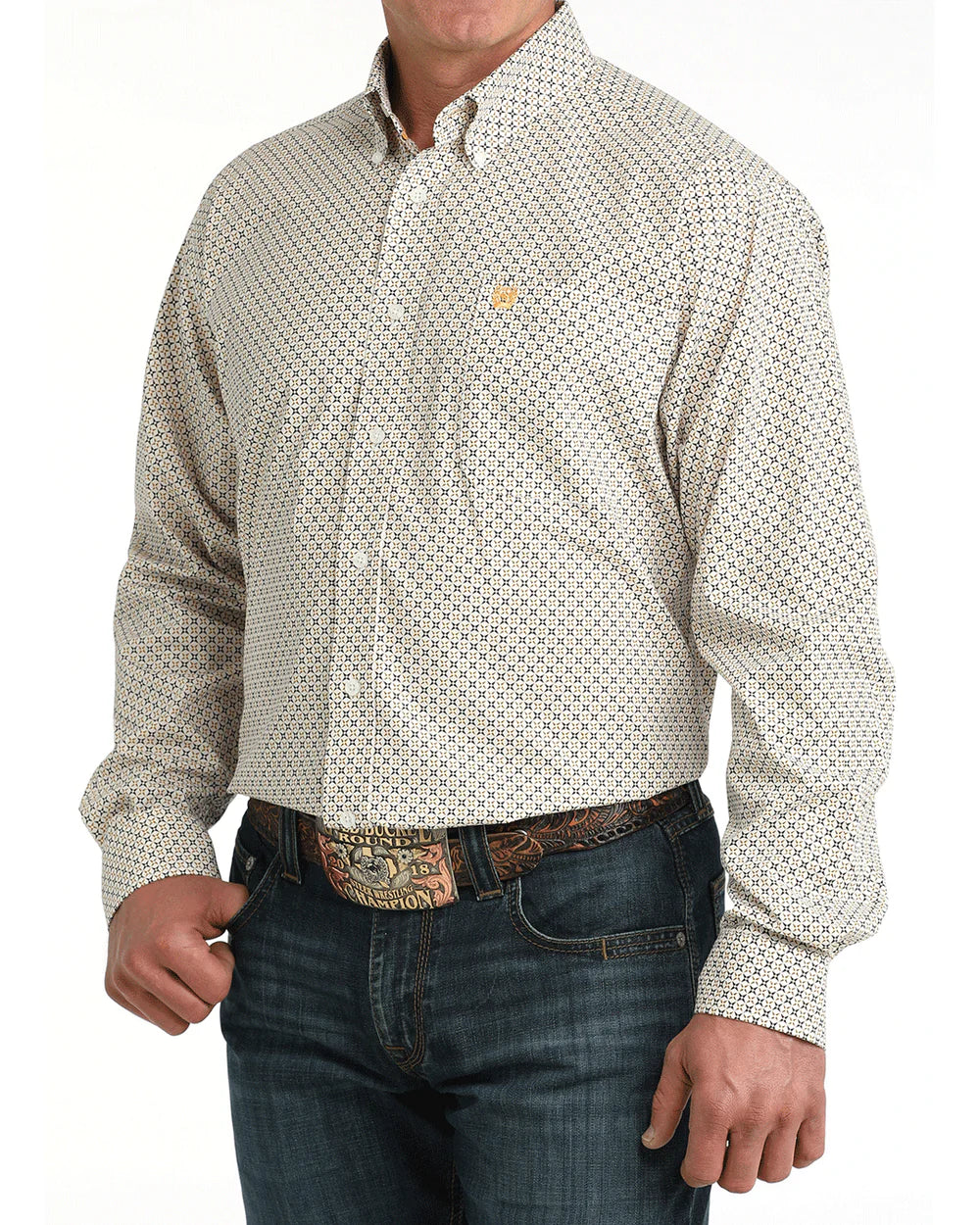 Cinch - Men's Walker White Geo Arena Shirt