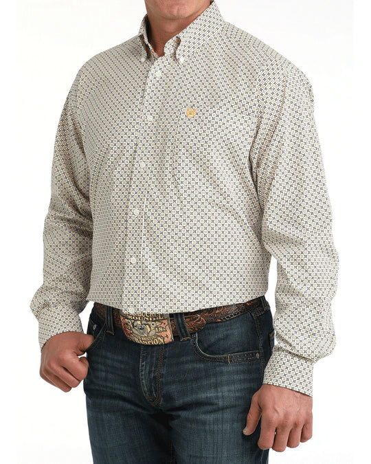Cinch - Men's Walker White Geo Arena Shirt
