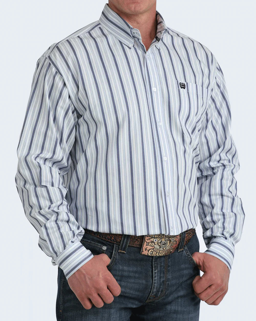 Cinch - Men’s Blue Stripe Classic Arena Shirt