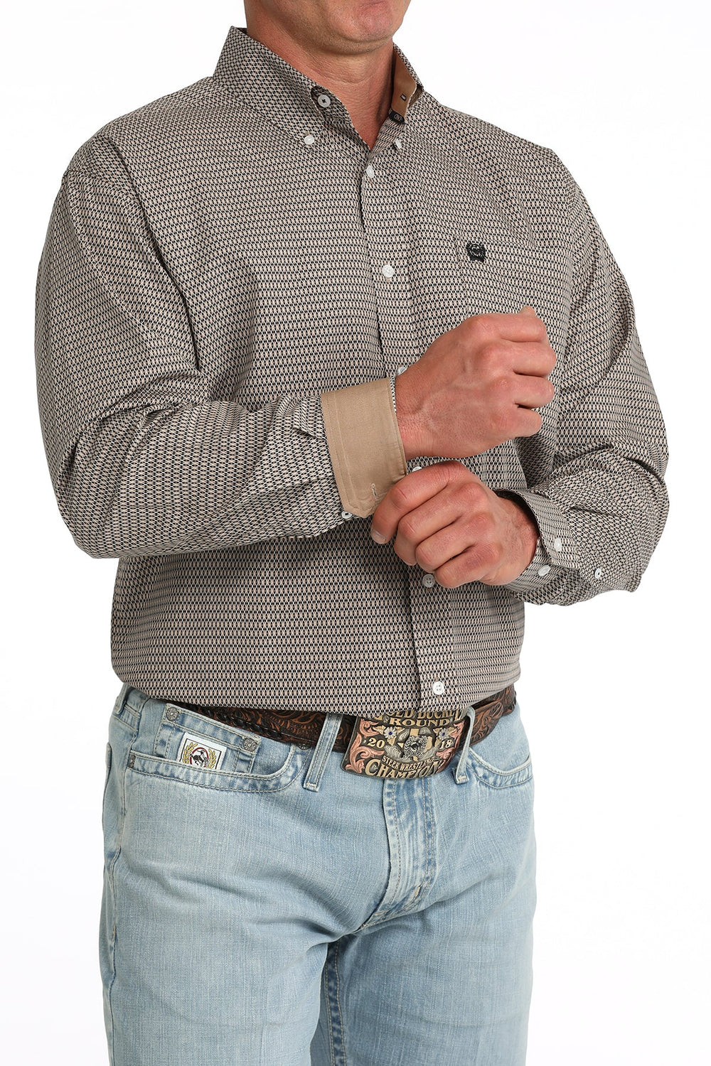 Cinch - Men’s Khaki Geo Arena Shirt
