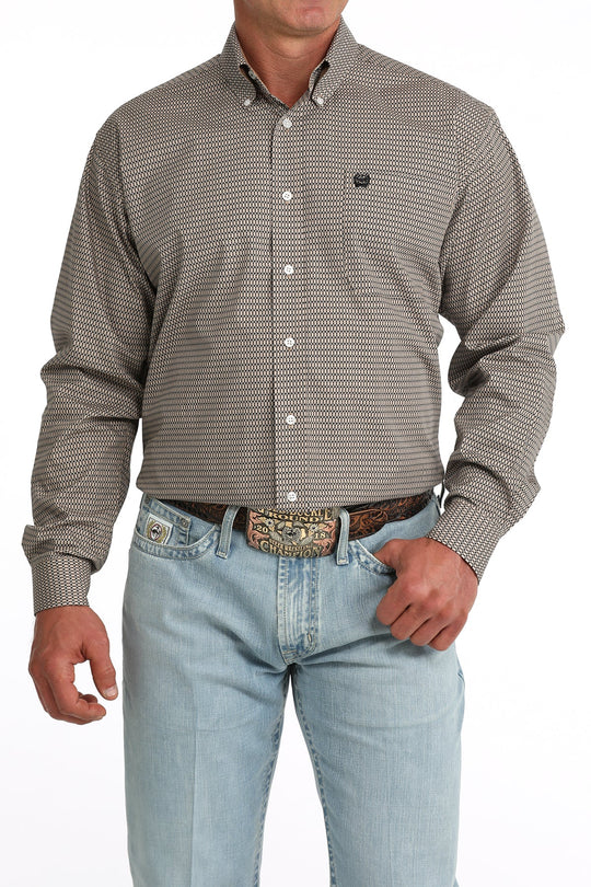 Cinch - Men’s Khaki Geo Arena Shirt