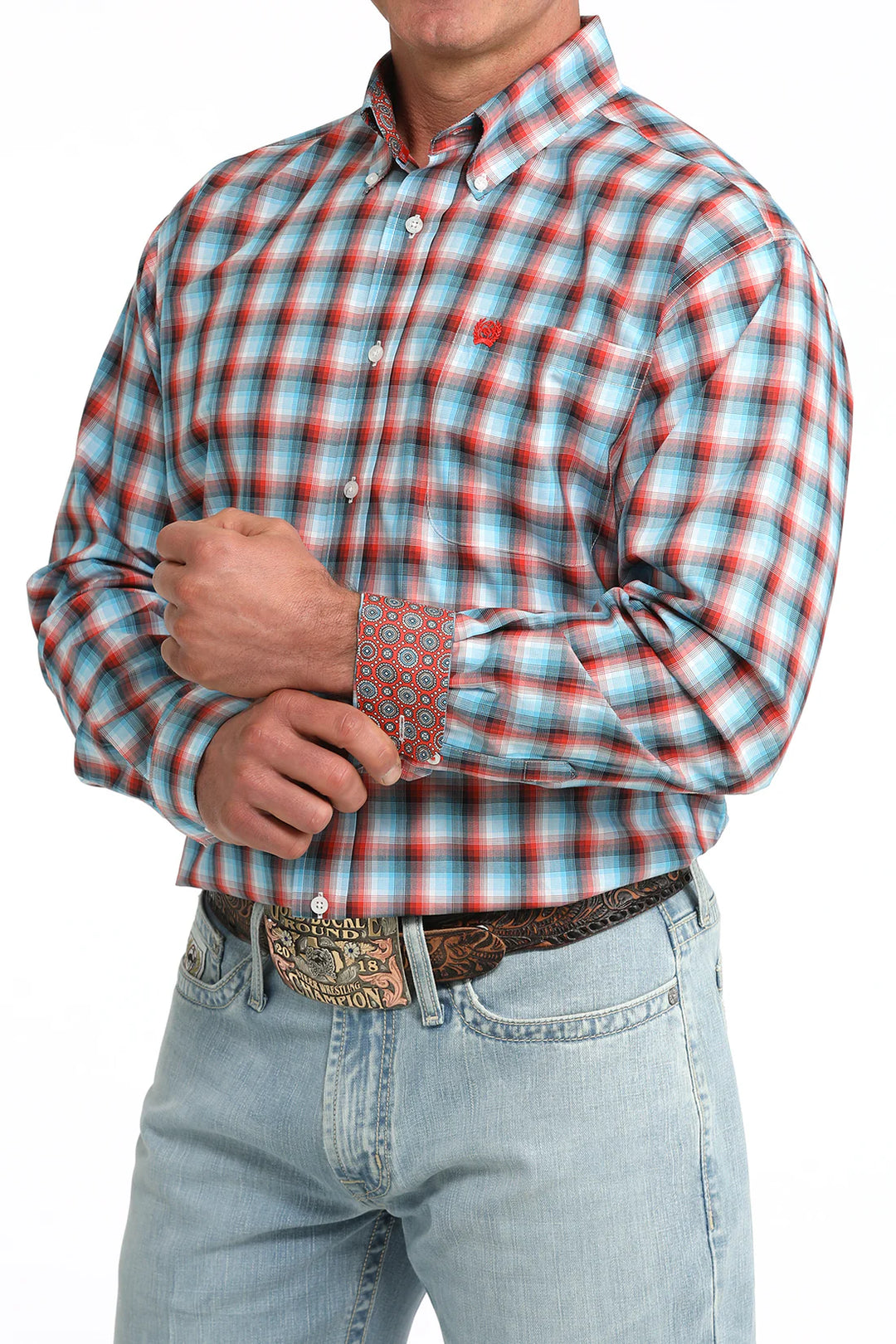 Cinch - Men’s Red/Blue Plaid Arena Shirt