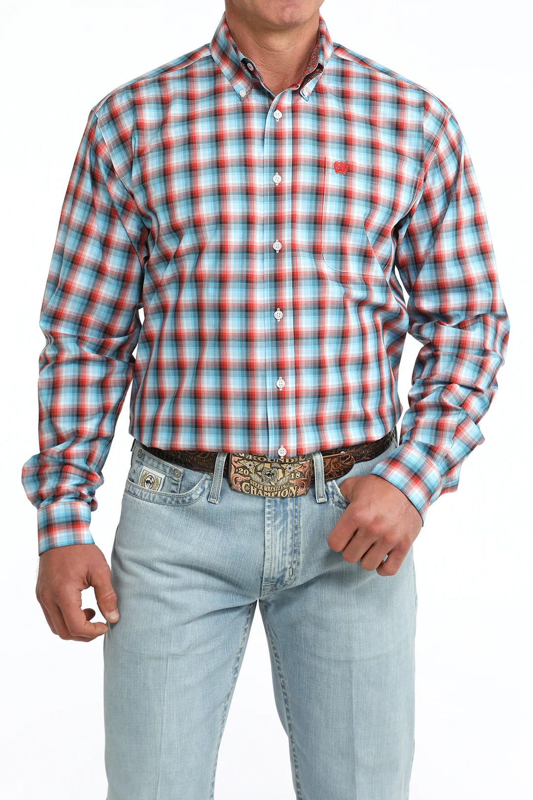 Cinch - Men’s Red/Blue Plaid Arena Shirt