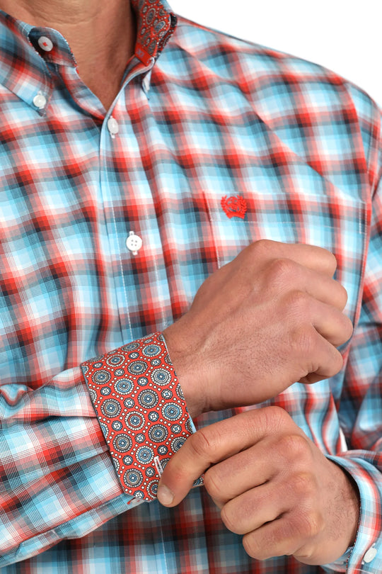Cinch - Men’s Red/Blue Plaid Arena Shirt