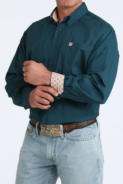 Cinch - Men’s Solid Teal Long Sleeve Arena Shirt