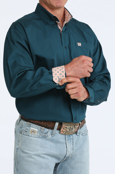 Cinch - Men’s Solid Teal Long Sleeve Arena Shirt