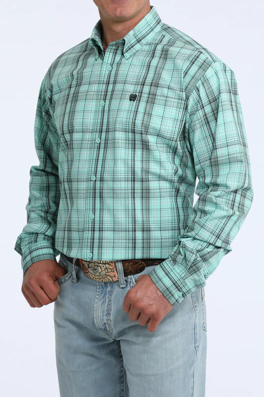 Cinch - Mens Teal Plaid Check Arena Shirt