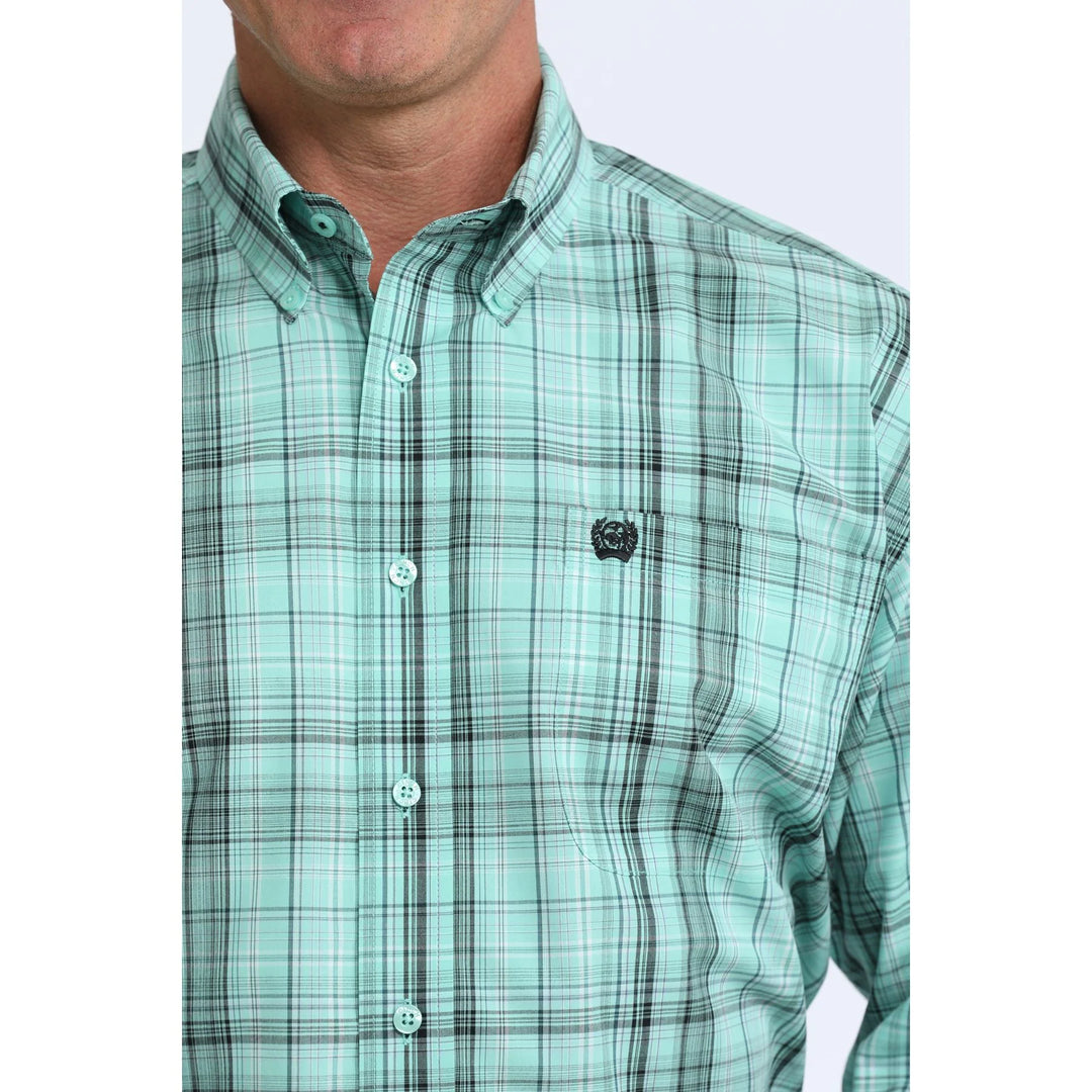 Cinch - Mens Teal Plaid Check Arena Shirt