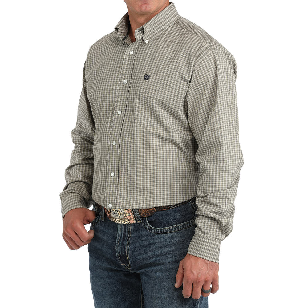 Cinch - Mens Olive Plaid Arena Shirt