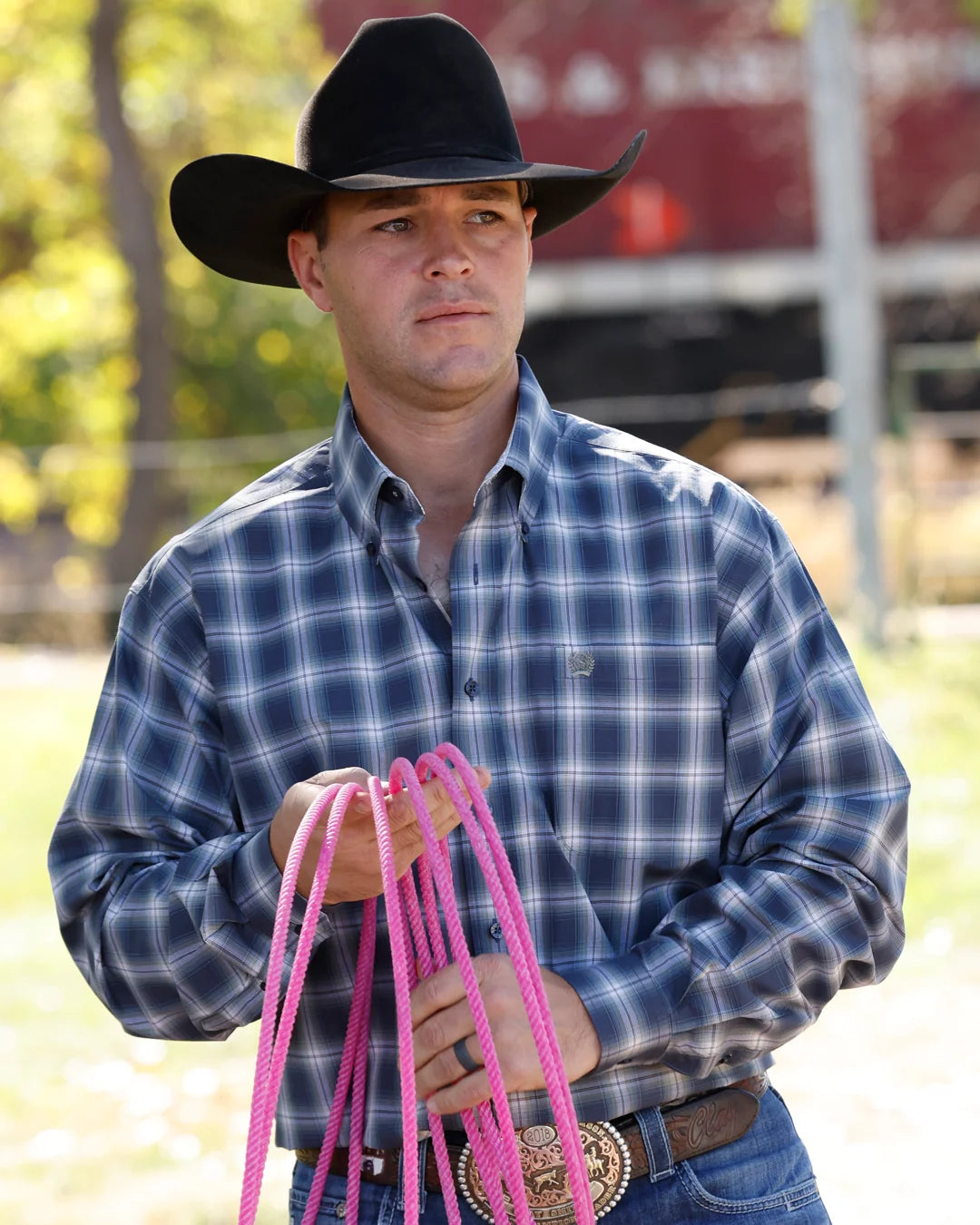 Cinch - Mens Maverick Navy Plaid Arena Shirt