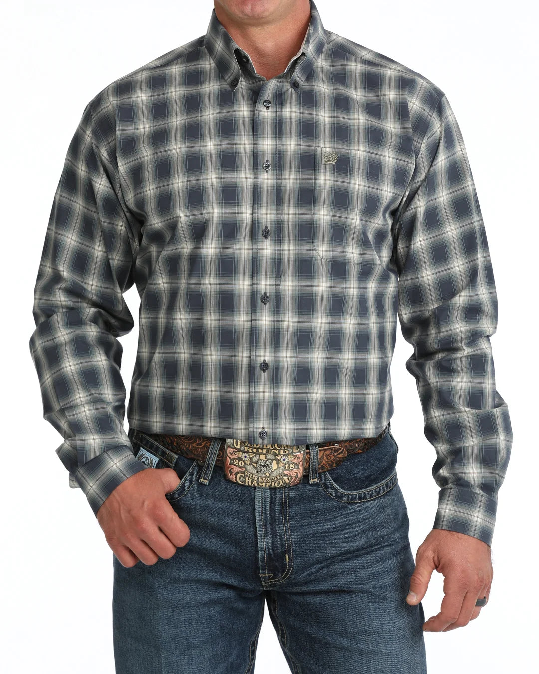 Cinch - Mens Maverick Navy Plaid Arena Shirt