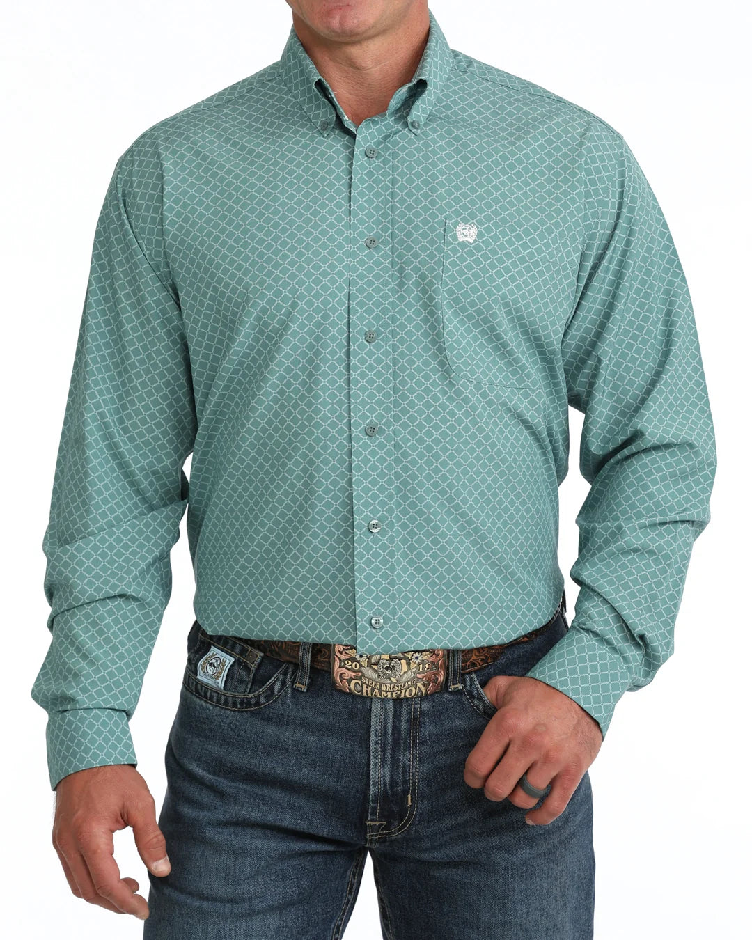 Cinch - Mens Boone Teal Arena Shirt