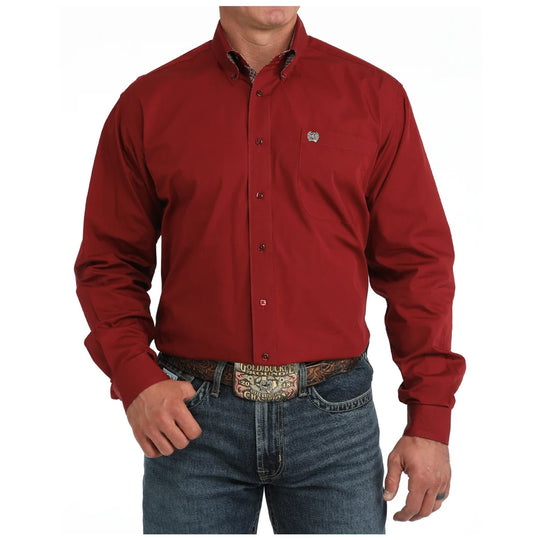 Cinch - Mens Colt Solid Burgundy Arena Shirt
