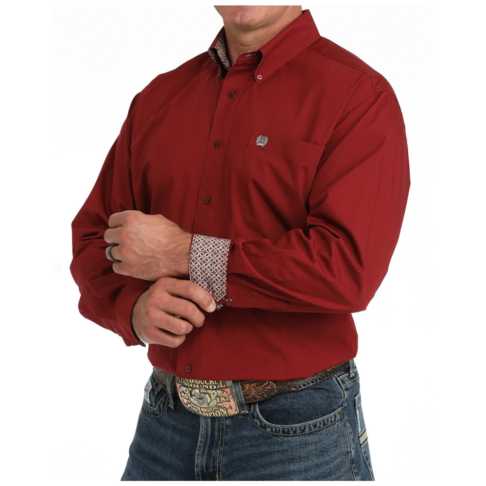 Cinch - Mens Colt Solid Burgundy Arena Shirt