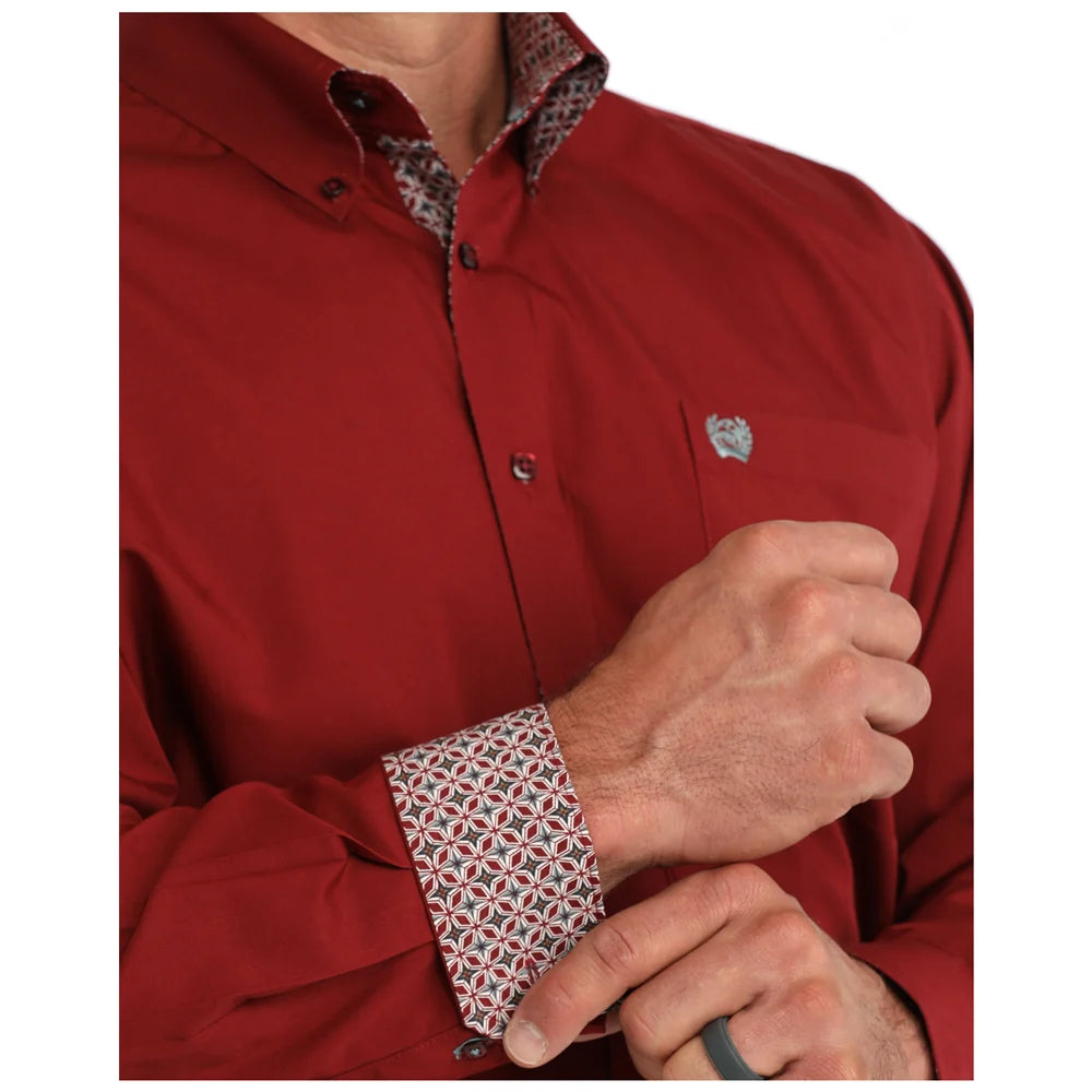 Cinch - Mens Colt Solid Burgundy Arena Shirt