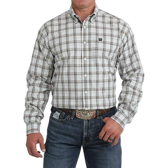 Cinch - Mens Beau Cream Plaid Arena Shirt