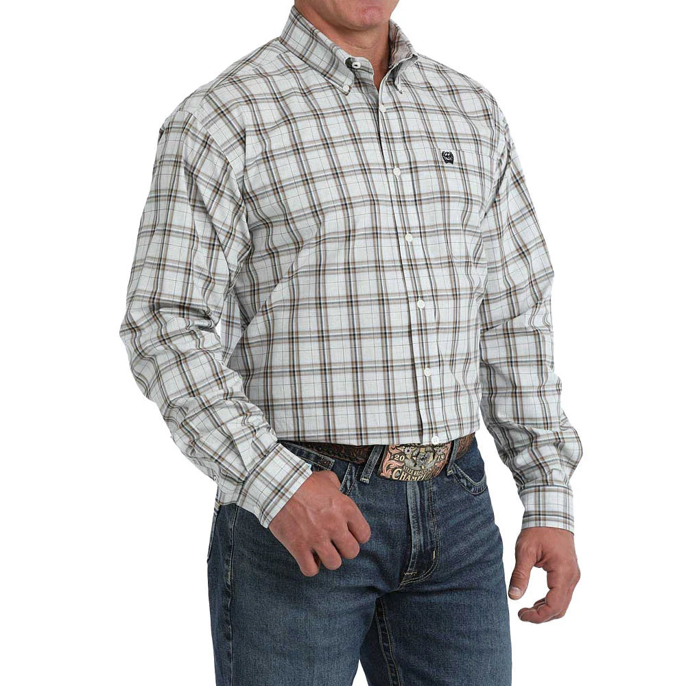 Cinch - Mens Beau Cream Plaid Arena Shirt