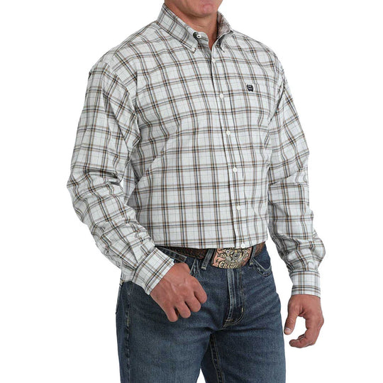 Cinch - Mens Beau Cream Plaid Arena Shirt