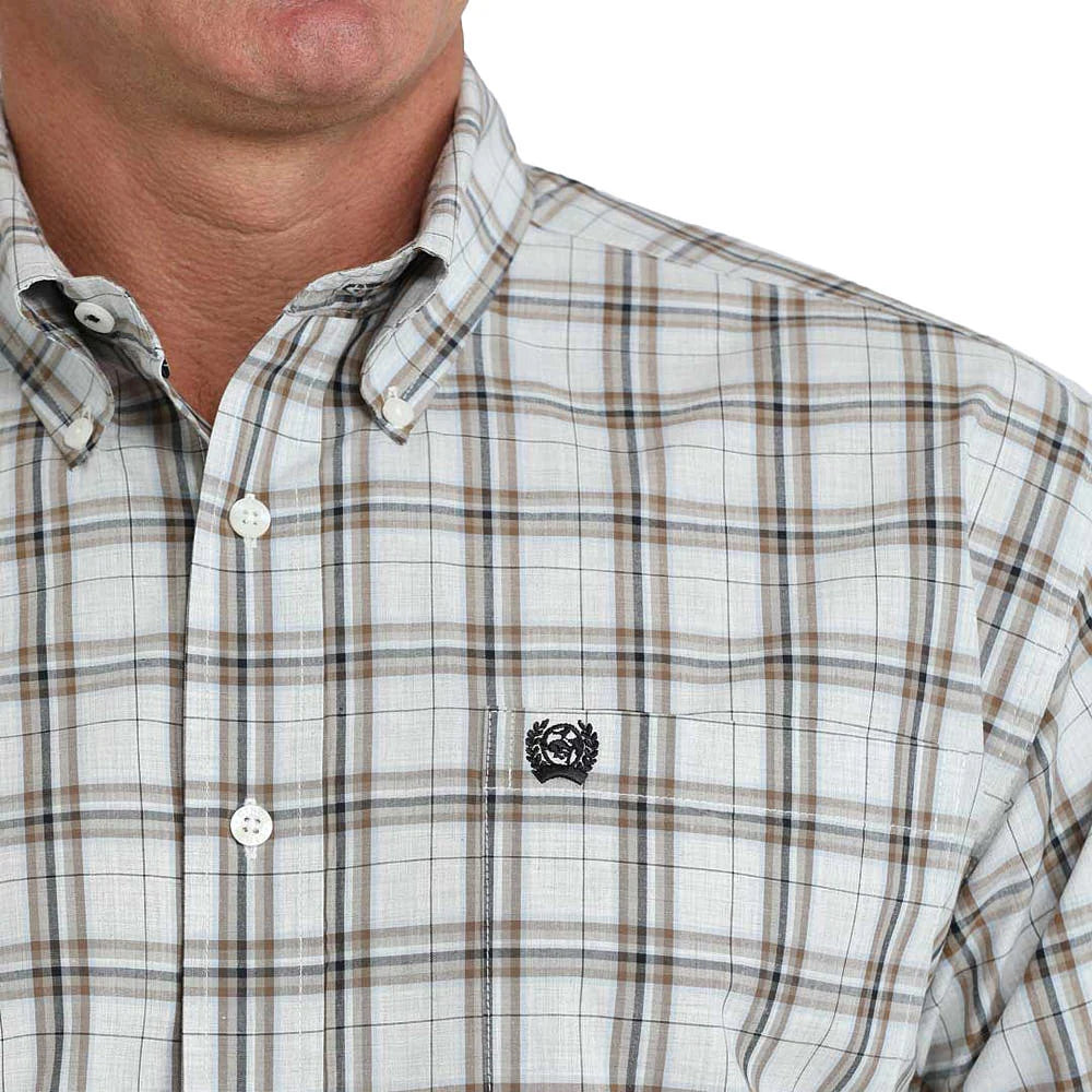 Cinch - Mens Beau Cream Plaid Arena Shirt