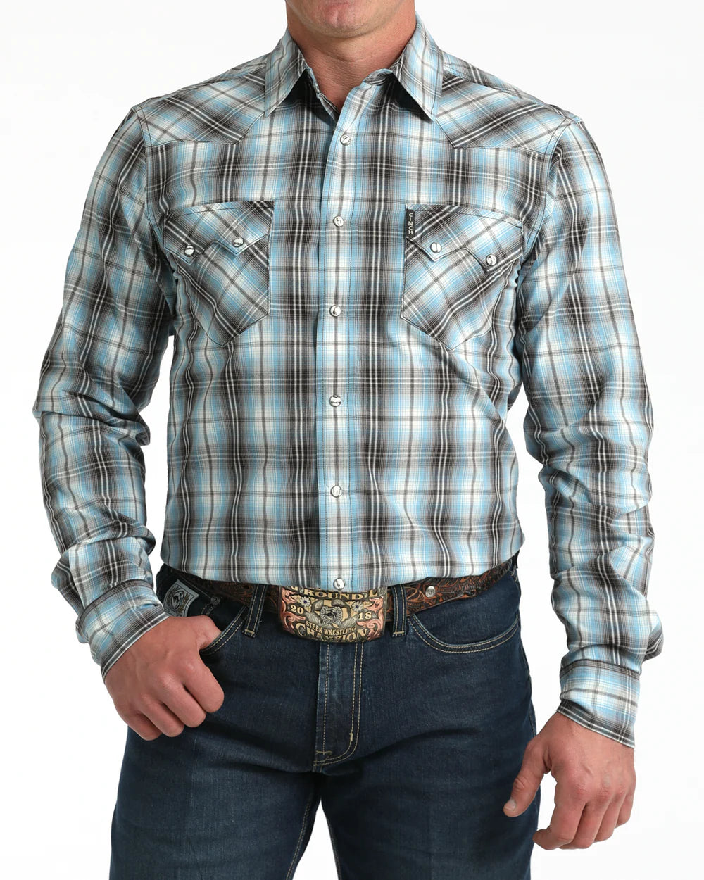 Cinch - Mens Multi Plaid Modern Fit Arena Shirt