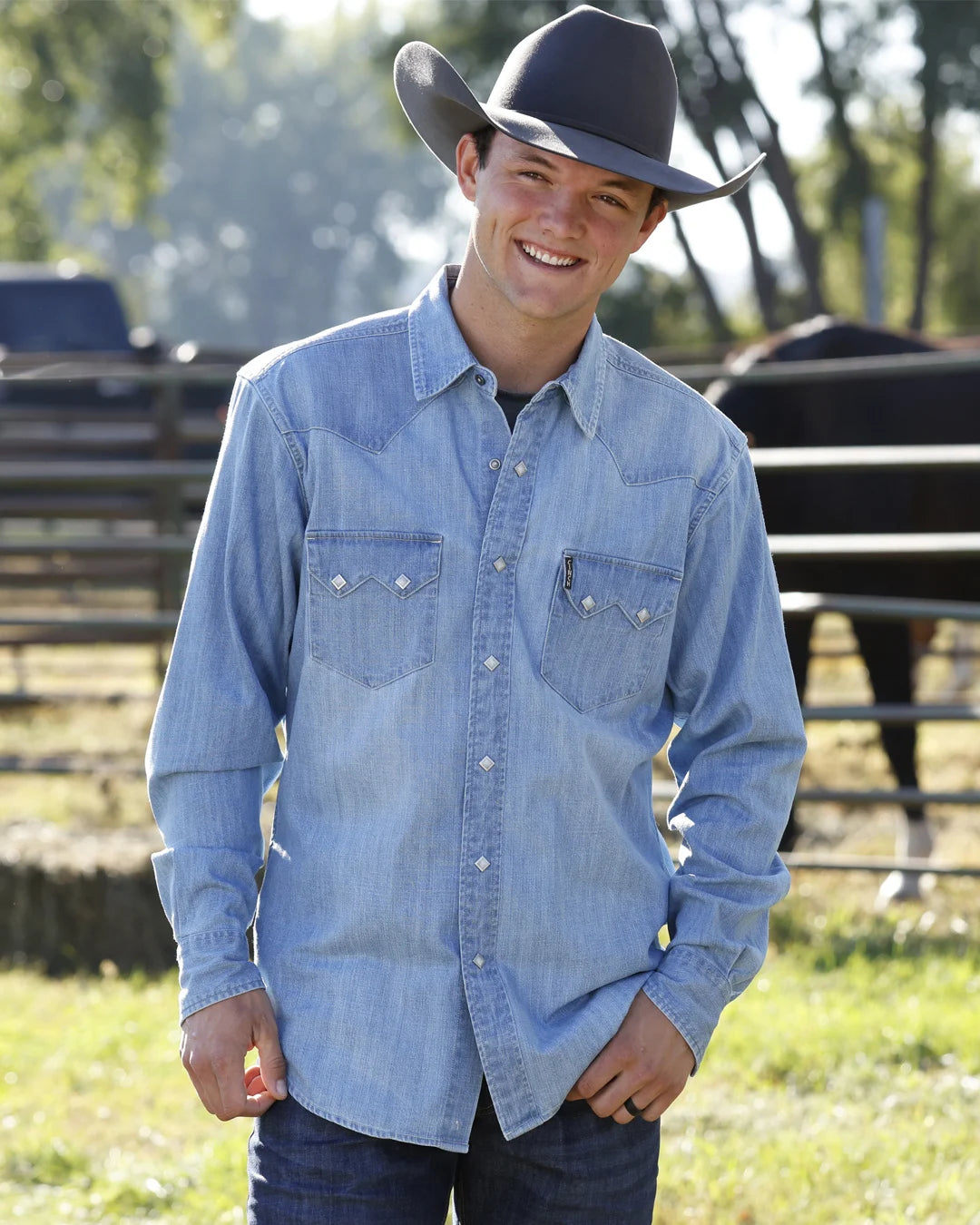 Cinch - Mens Blue Denim Arena Shirt