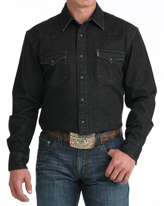 Cinch - Men's Modern Fit Denim Black Arena Shirt