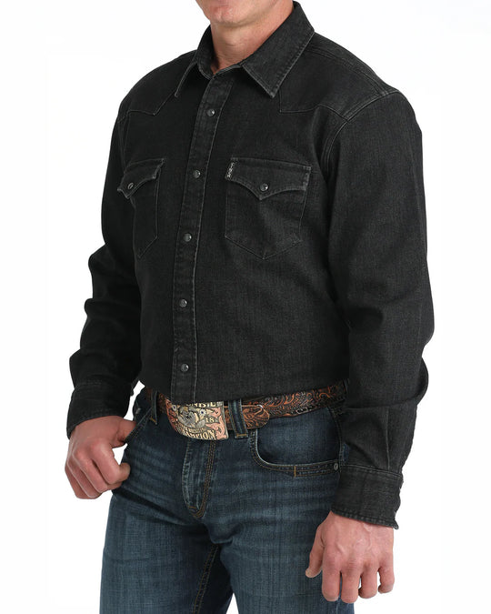 Cinch - Men's Modern Fit Denim Black Arena Shirt