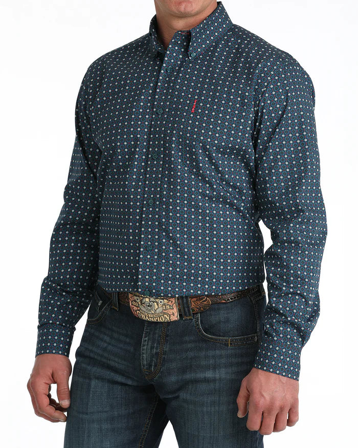 Cinch - Mens Blue/ Red Modern Fit Arena Shirt