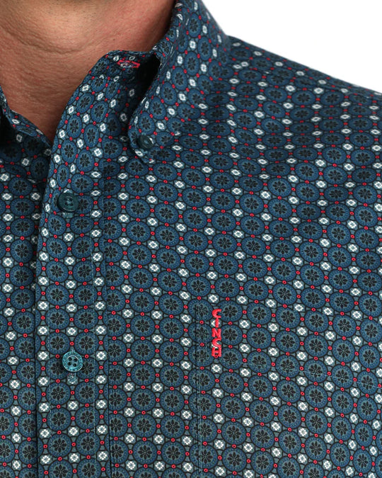 Cinch - Mens Blue/ Red Modern Fit Arena Shirt