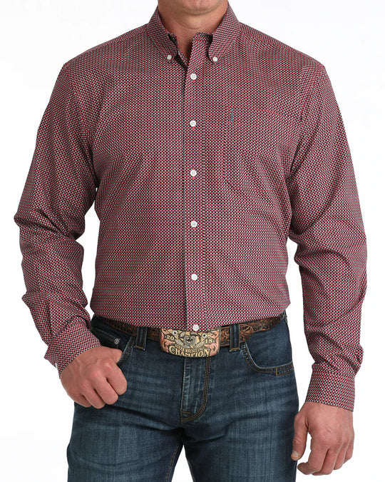 Cinch - Mens Red/Black Modern Fit Arena Shirt