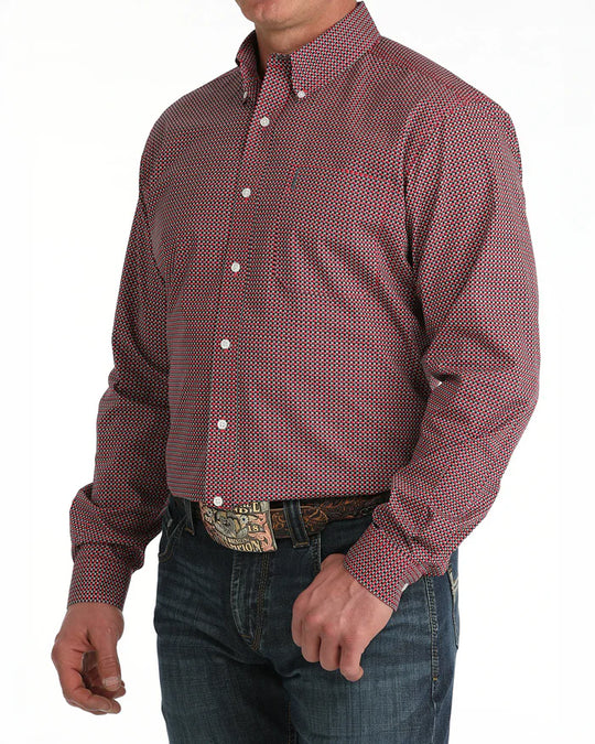 Cinch - Mens Red/Black Modern Fit Arena Shirt