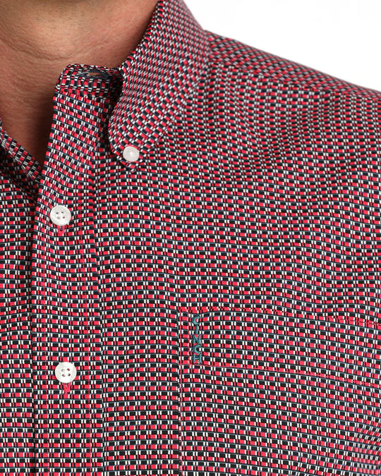 Cinch - Mens Red/Black Modern Fit Arena Shirt